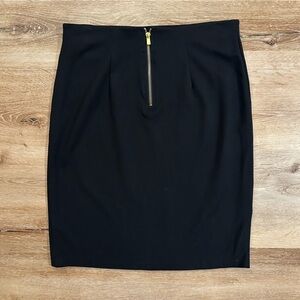 Philosophy Elegant Black Stretch Pencil Skirt Gold Zipper Women’s 10